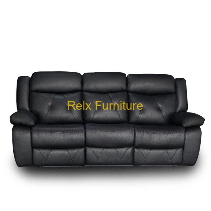 Relx RC2003 3 Seat Power Recliner Sofa Black Color