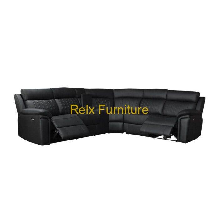 Relx RC2005 Power Recliner Sofa Black Leather